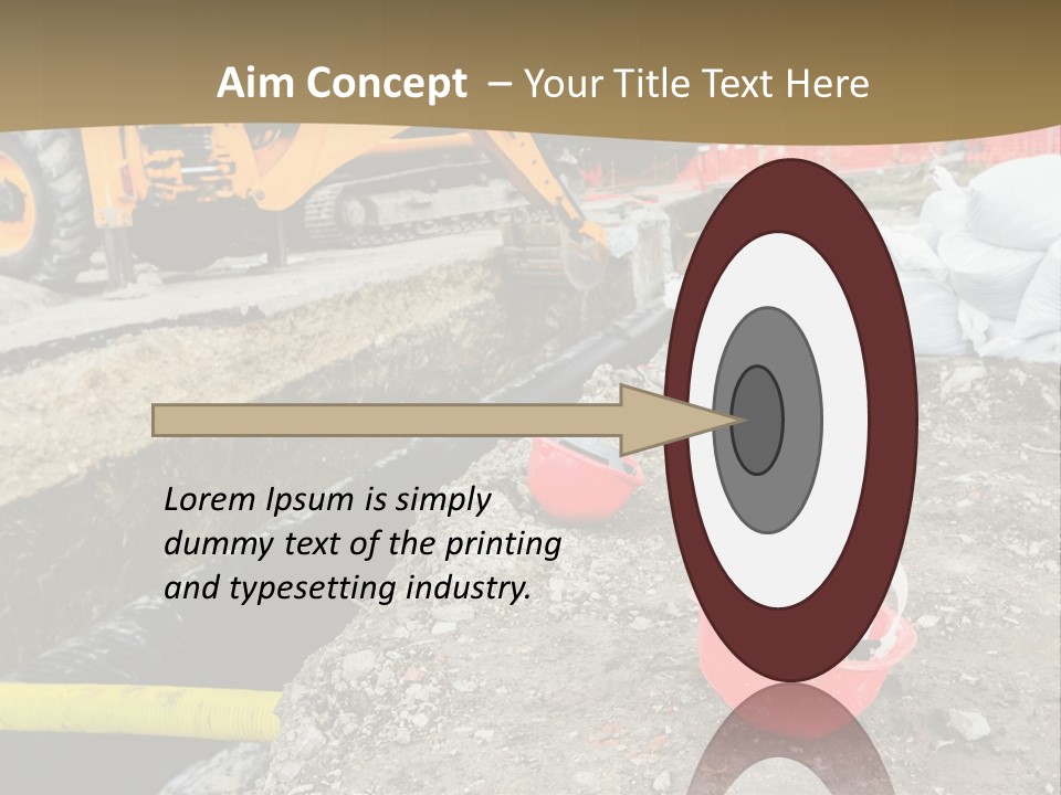 A Construction Site With Construction Equipment On The Ground PowerPoint Template