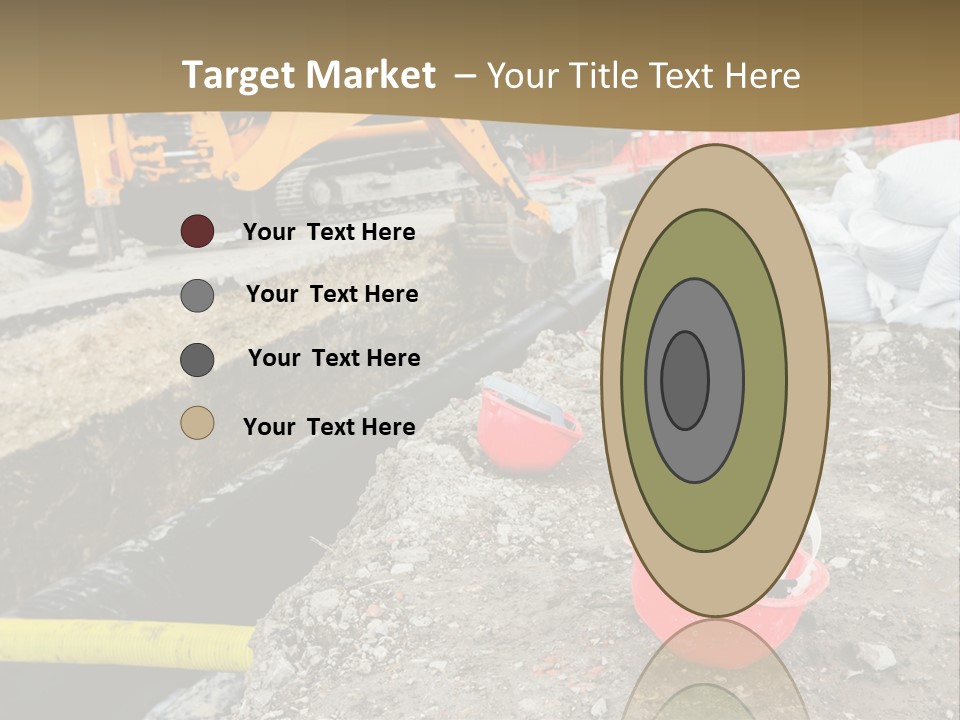 A Construction Site With Construction Equipment On The Ground PowerPoint Template