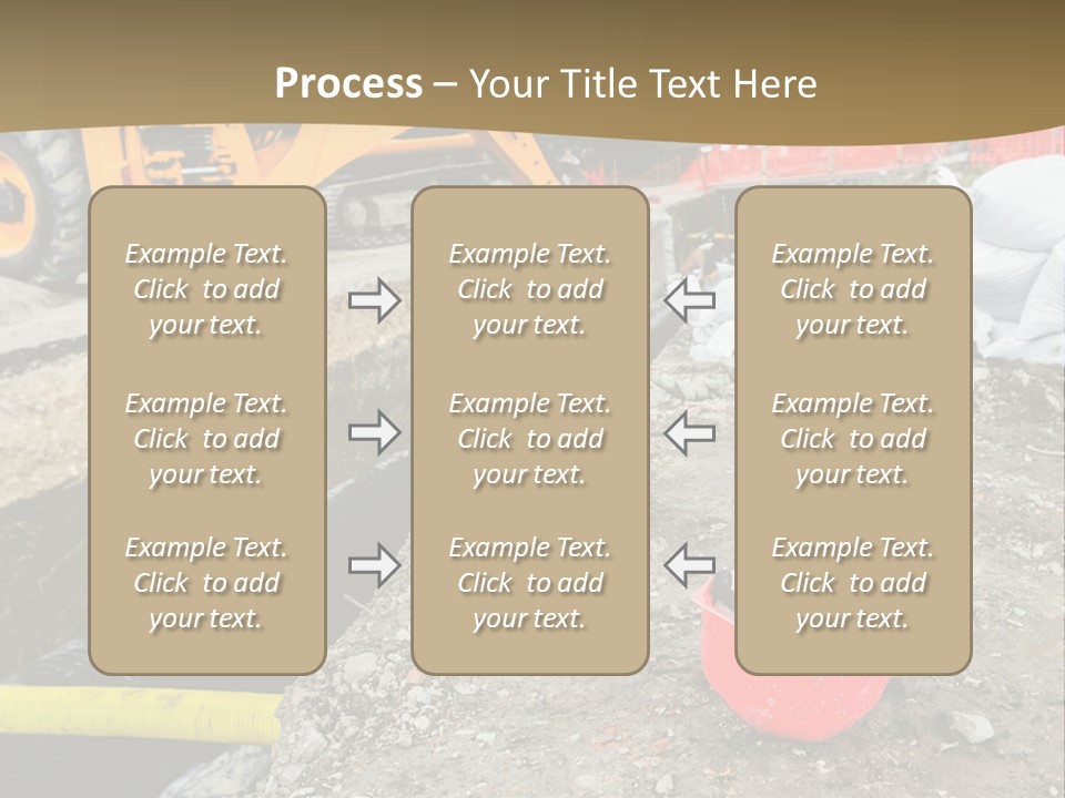 A Construction Site With Construction Equipment On The Ground PowerPoint Template