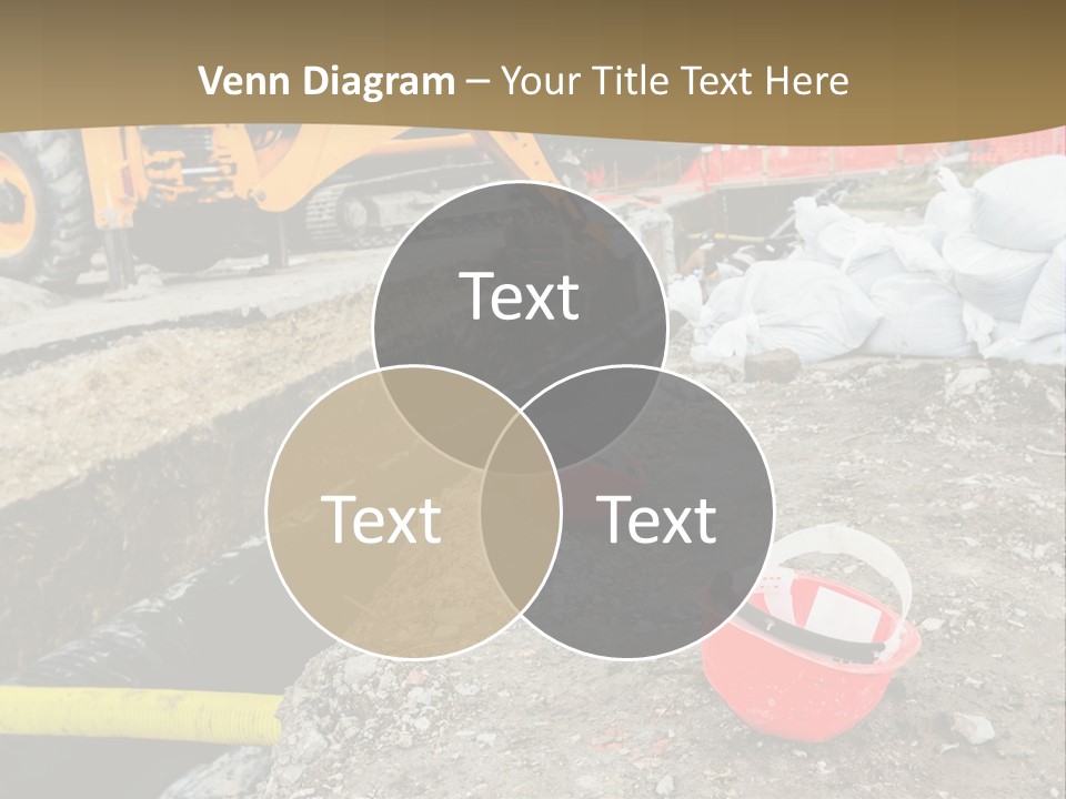 A Construction Site With Construction Equipment On The Ground PowerPoint Template