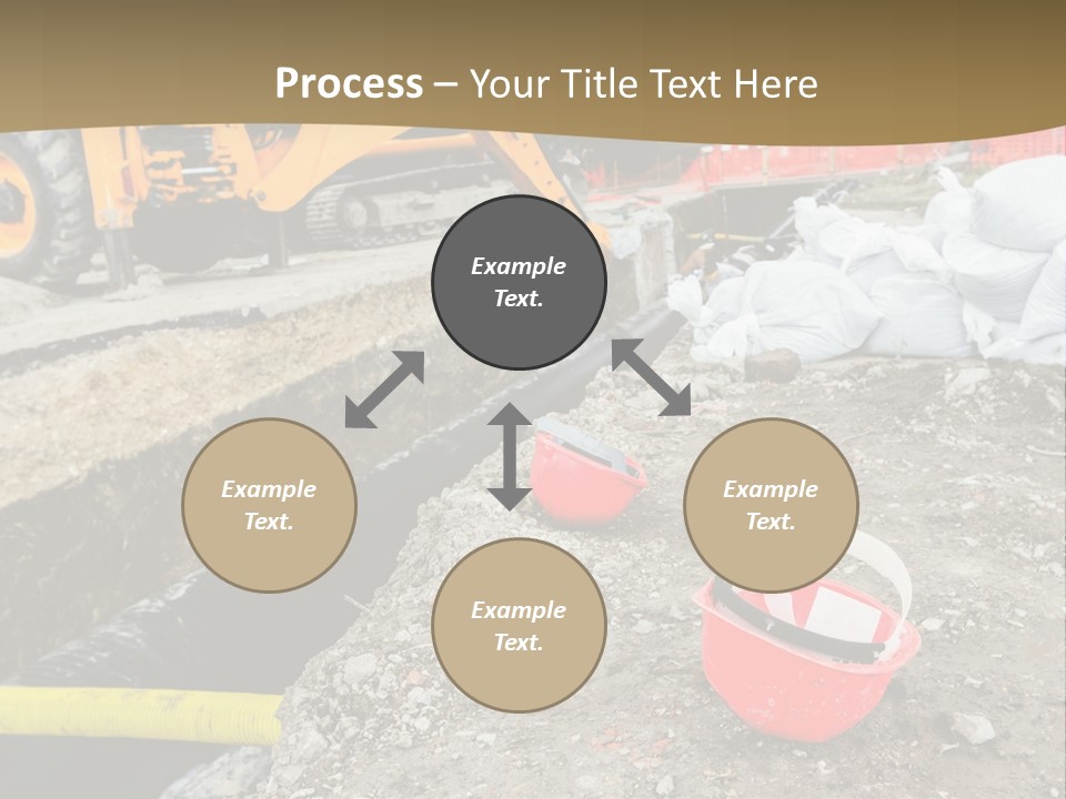 A Construction Site With Construction Equipment On The Ground PowerPoint Template