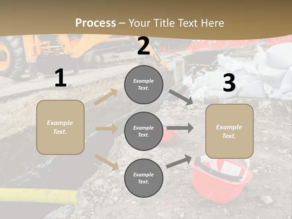 A Construction Site With Construction Equipment On The Ground PowerPoint Template