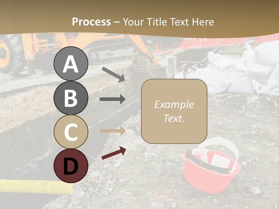 A Construction Site With Construction Equipment On The Ground PowerPoint Template