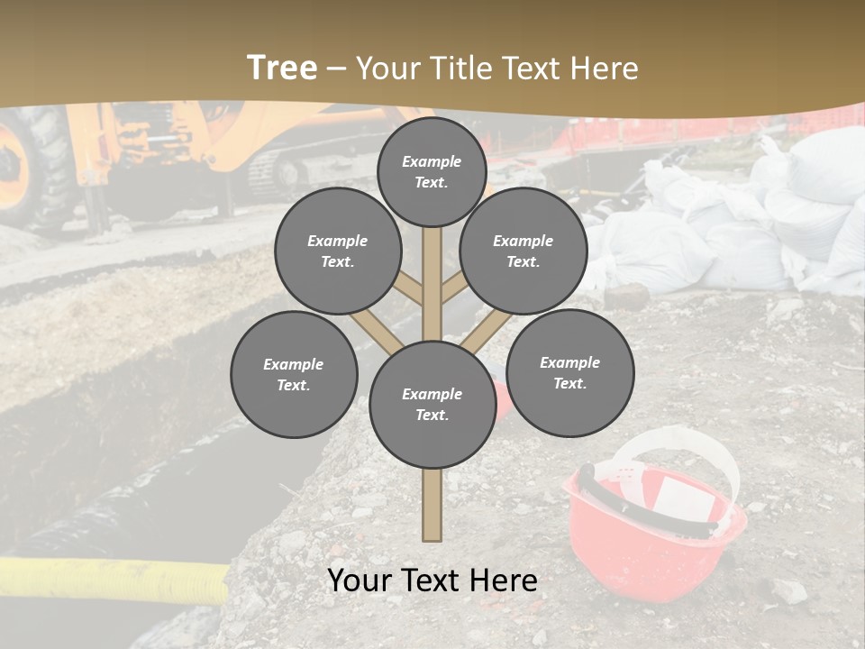 A Construction Site With Construction Equipment On The Ground PowerPoint Template