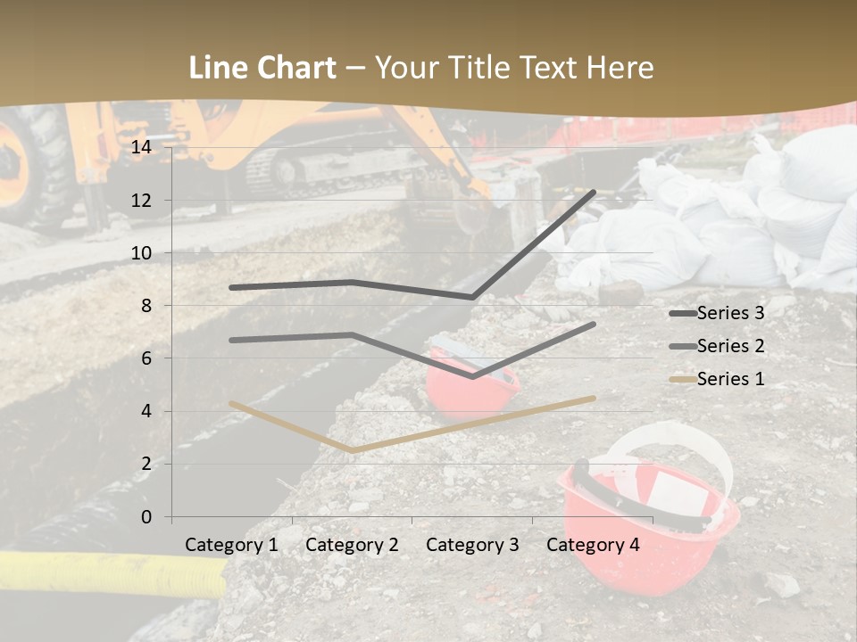 A Construction Site With Construction Equipment On The Ground PowerPoint Template