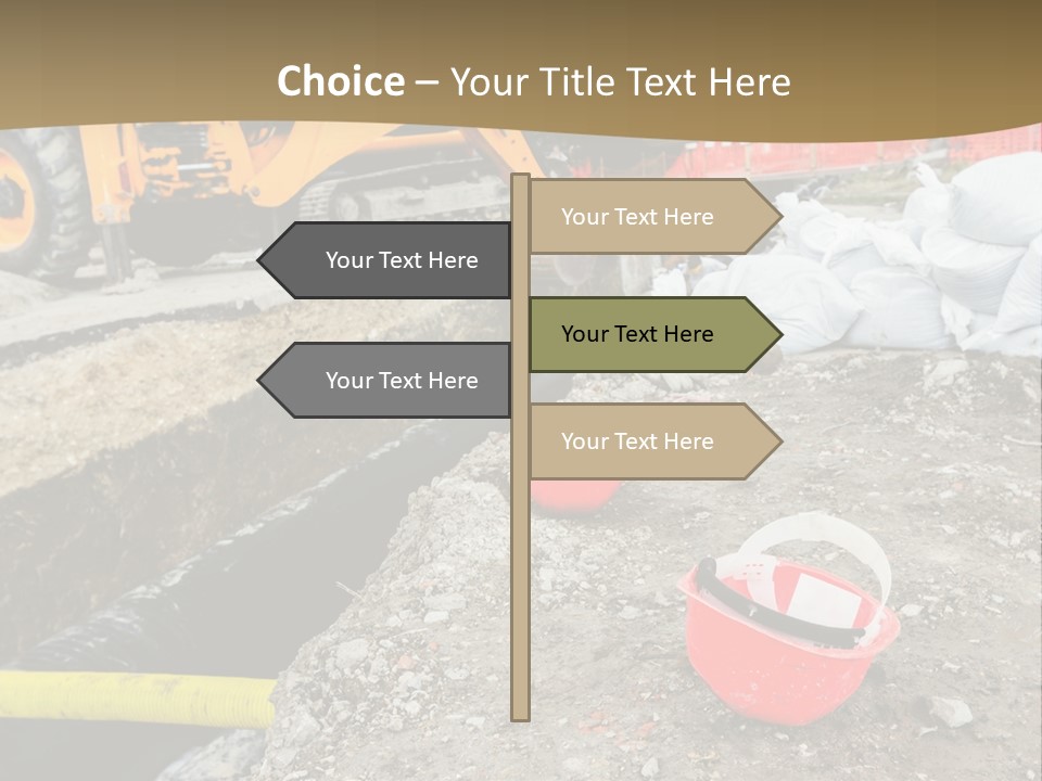 A Construction Site With Construction Equipment On The Ground PowerPoint Template