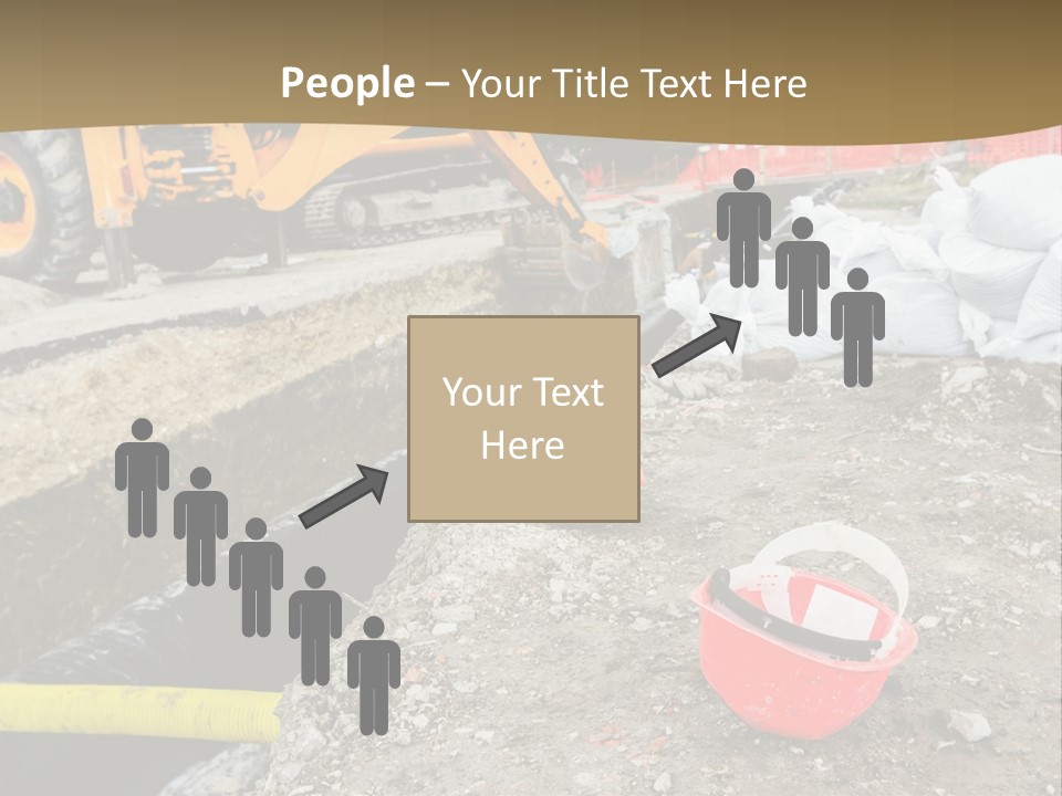 A Construction Site With Construction Equipment On The Ground PowerPoint Template