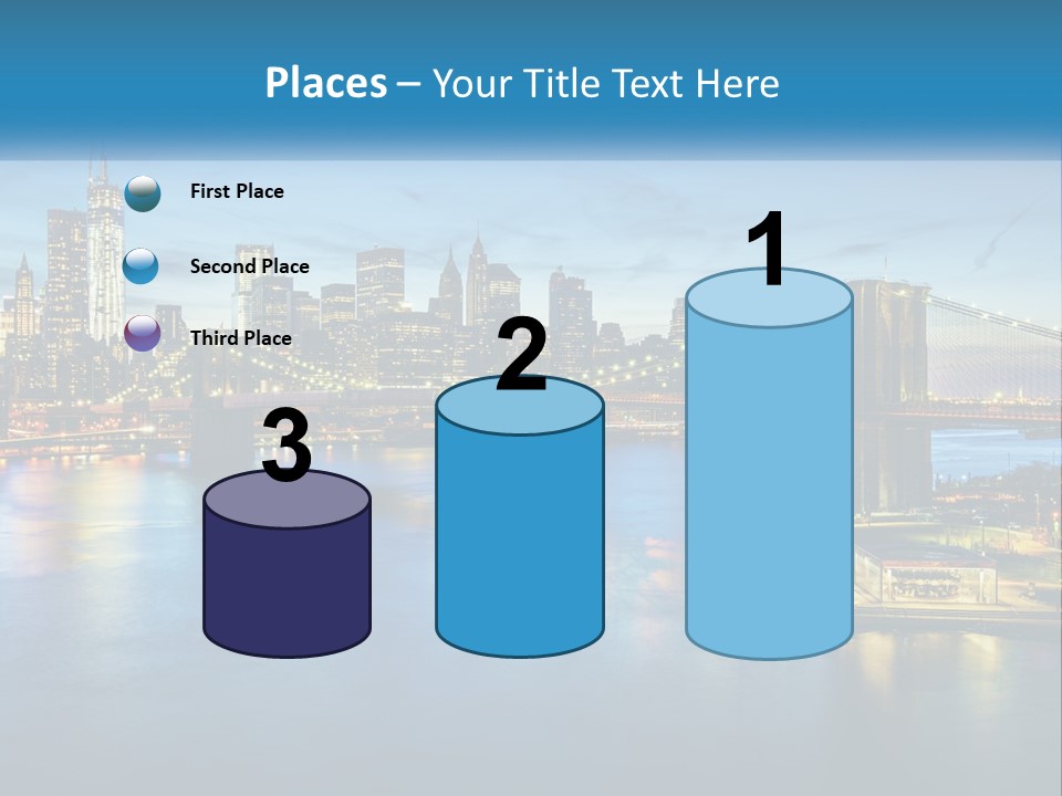 A Cityscape With A Bridge In The Background PowerPoint Template