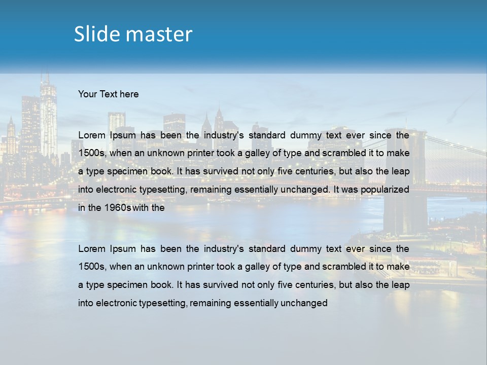 A Cityscape With A Bridge In The Background PowerPoint Template