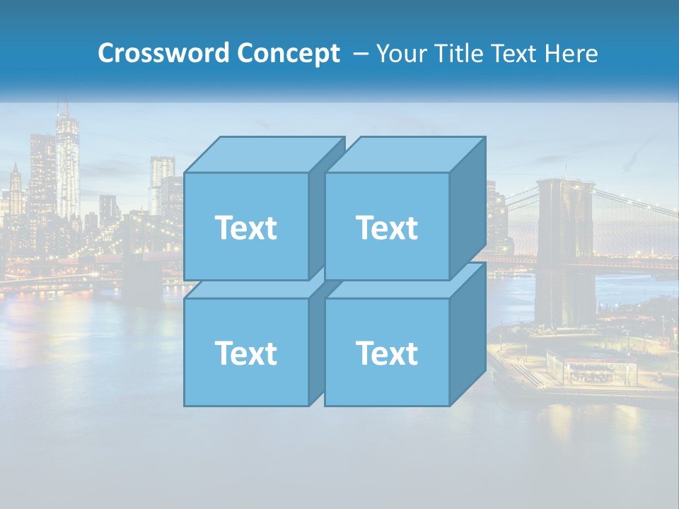A Cityscape With A Bridge In The Background PowerPoint Template