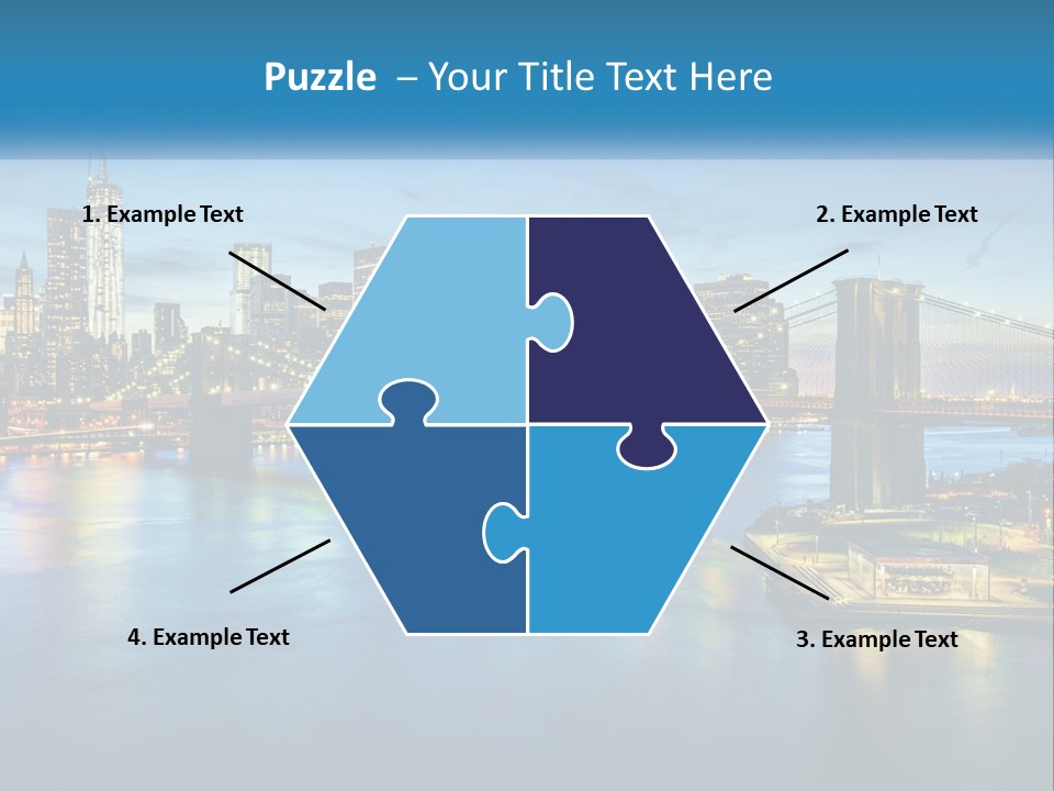 A Cityscape With A Bridge In The Background PowerPoint Template