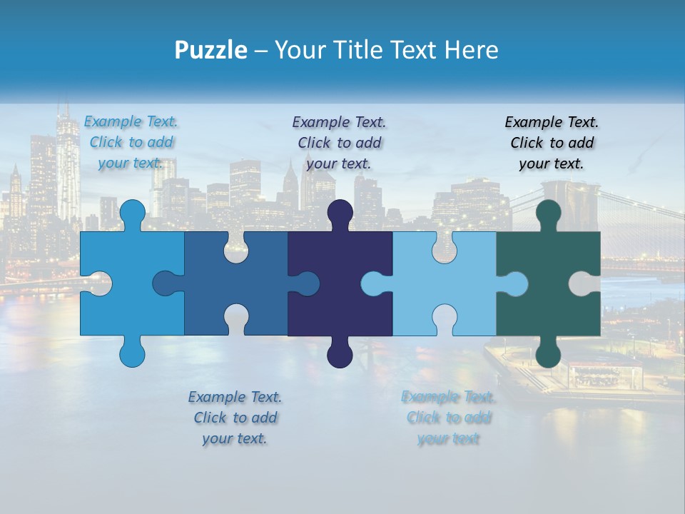 A Cityscape With A Bridge In The Background PowerPoint Template