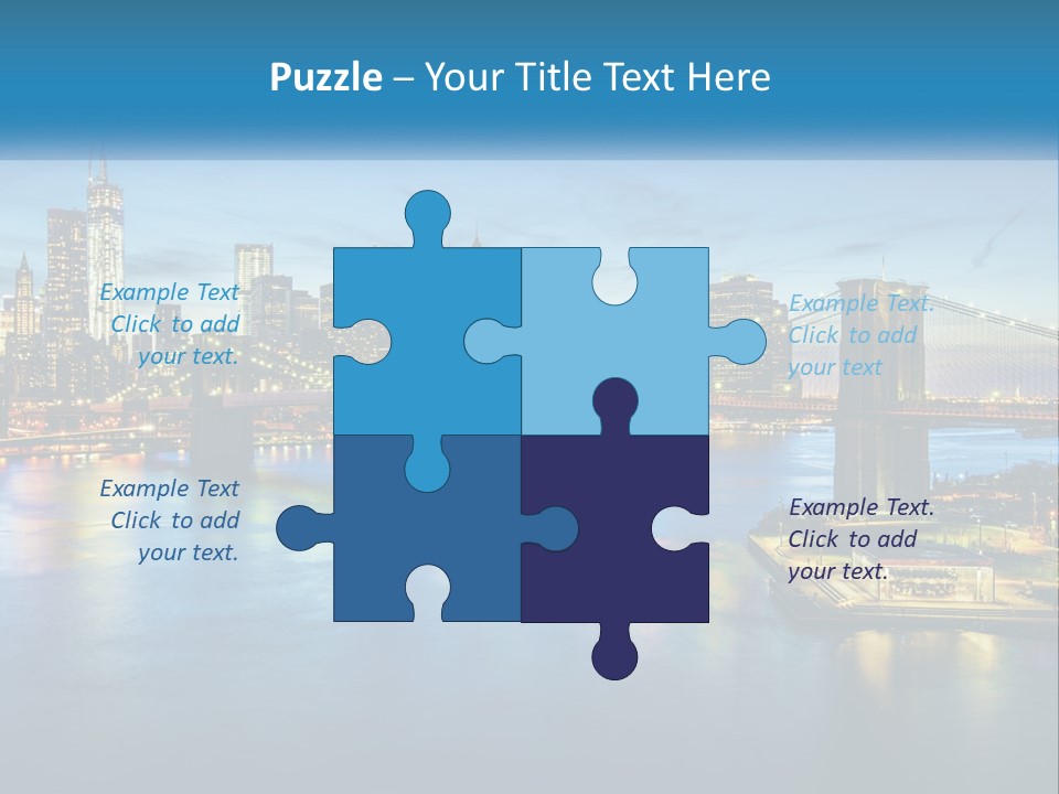 A Cityscape With A Bridge In The Background PowerPoint Template