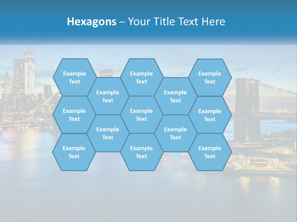 A Cityscape With A Bridge In The Background PowerPoint Template