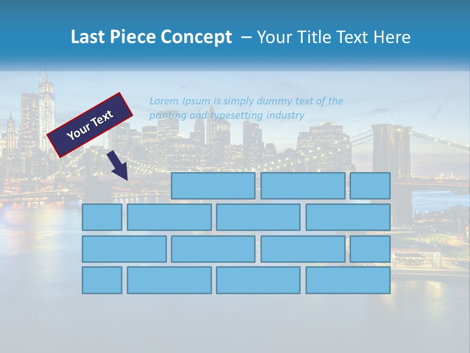 A Cityscape With A Bridge In The Background PowerPoint Template