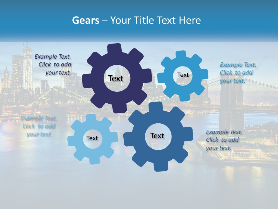 A Cityscape With A Bridge In The Background PowerPoint Template