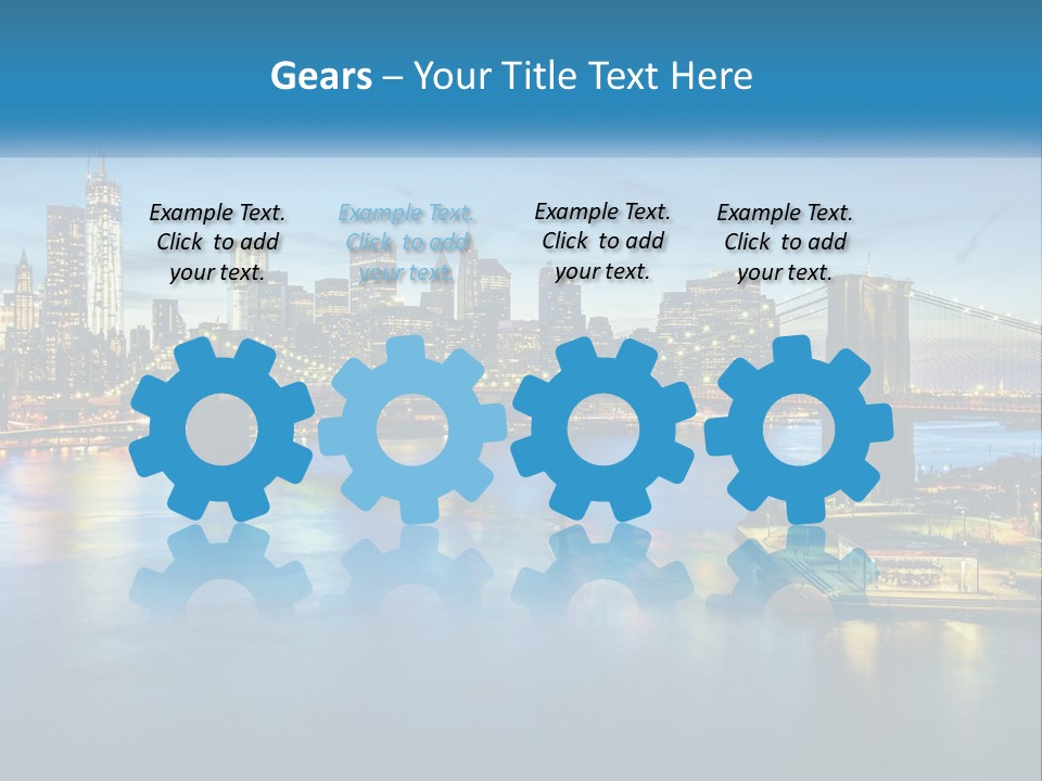 A Cityscape With A Bridge In The Background PowerPoint Template