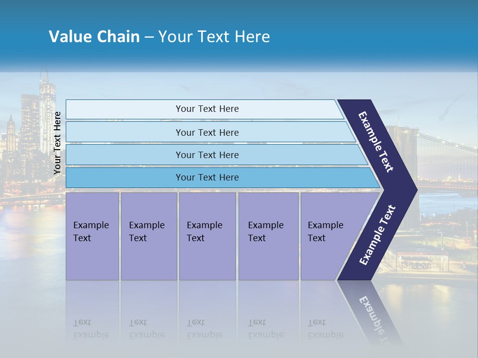 A Cityscape With A Bridge In The Background PowerPoint Template