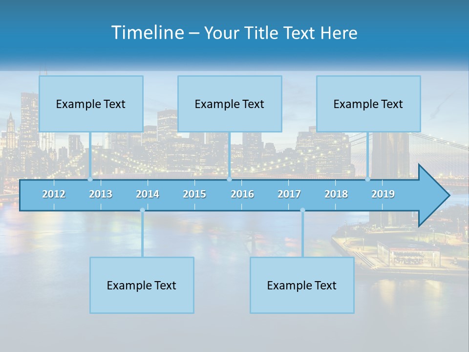 A Cityscape With A Bridge In The Background PowerPoint Template