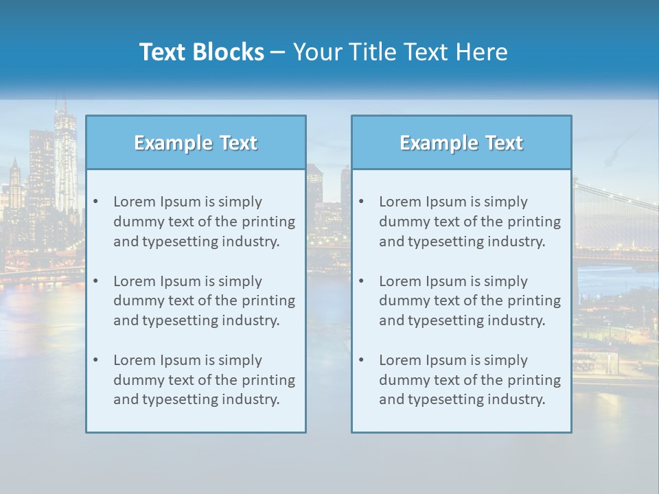 A Cityscape With A Bridge In The Background PowerPoint Template