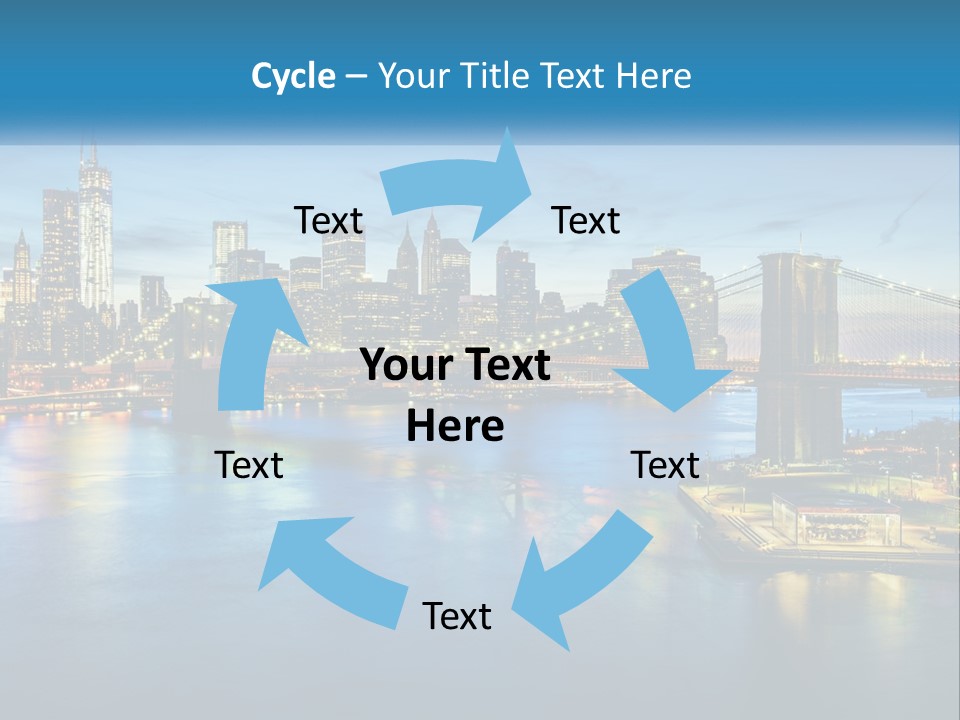 A Cityscape With A Bridge In The Background PowerPoint Template