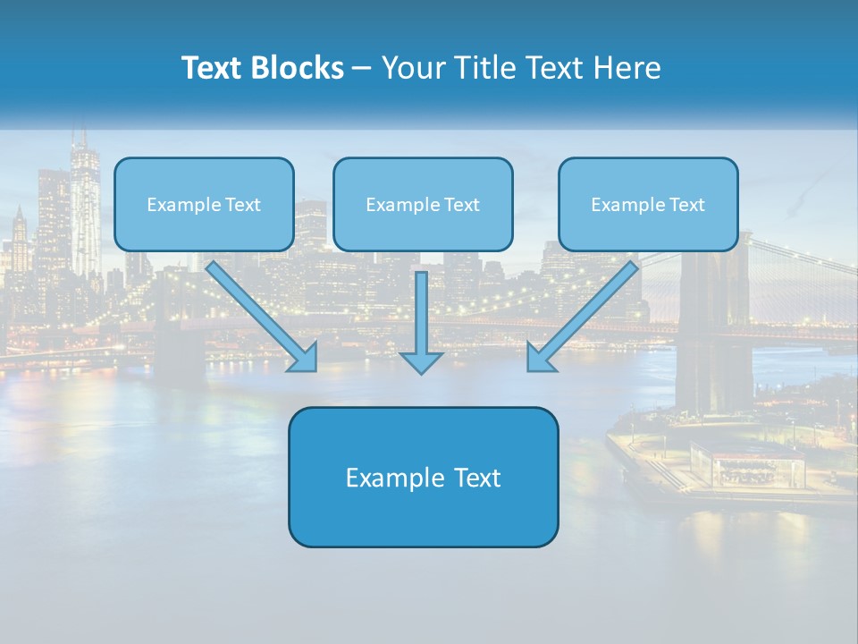 A Cityscape With A Bridge In The Background PowerPoint Template