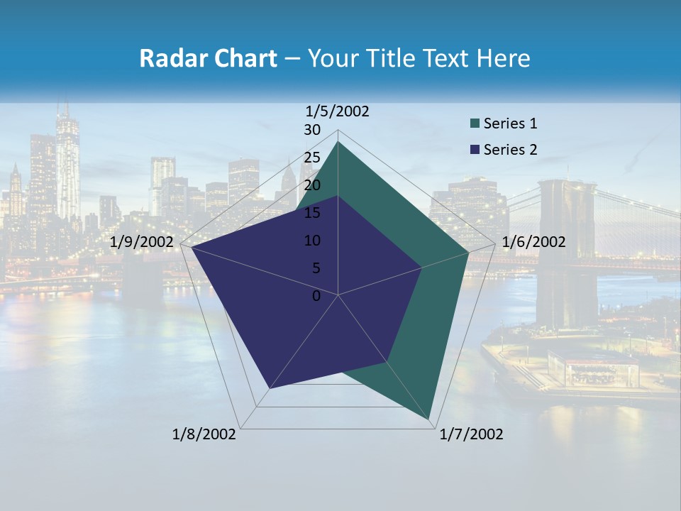 A Cityscape With A Bridge In The Background PowerPoint Template
