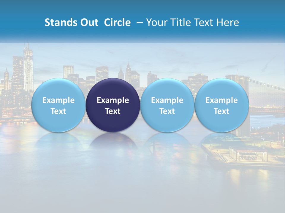 A Cityscape With A Bridge In The Background PowerPoint Template