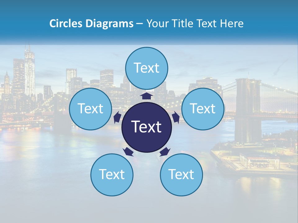 A Cityscape With A Bridge In The Background PowerPoint Template