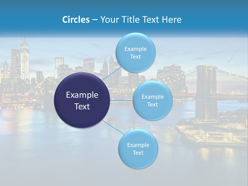 A Cityscape With A Bridge In The Background PowerPoint Template