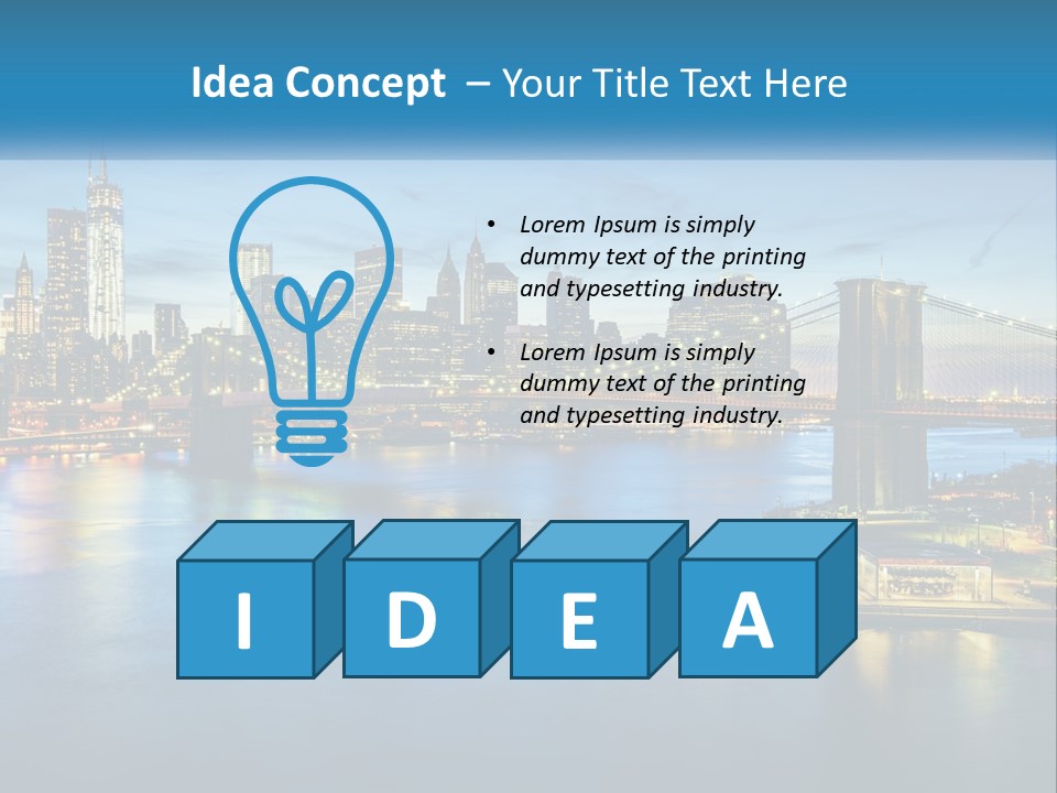 A Cityscape With A Bridge In The Background PowerPoint Template