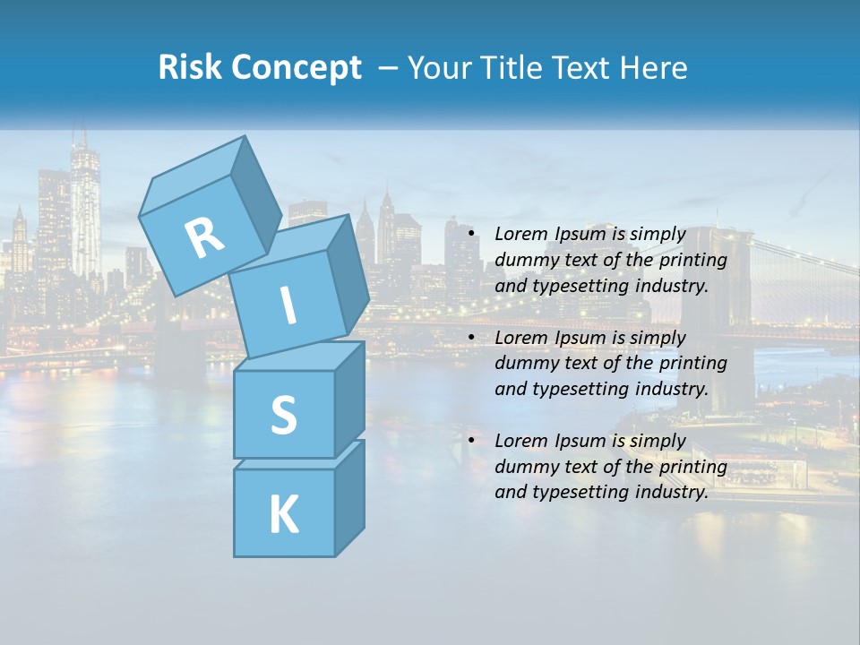 A Cityscape With A Bridge In The Background PowerPoint Template