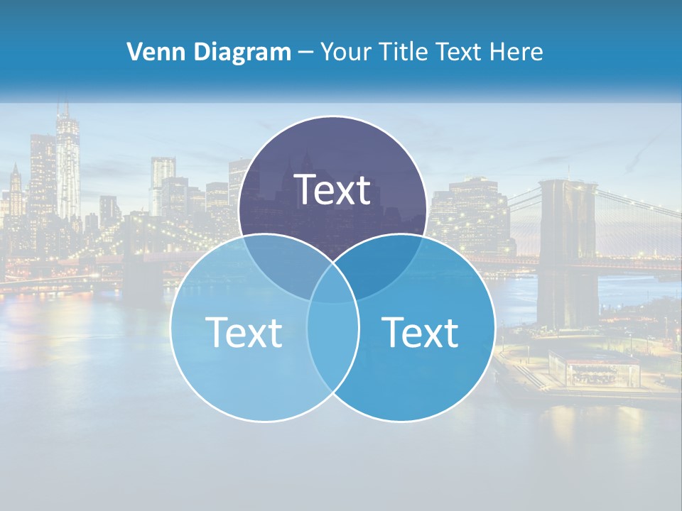 A Cityscape With A Bridge In The Background PowerPoint Template