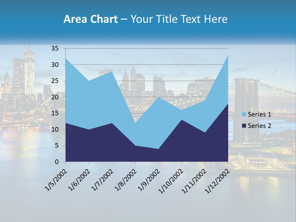 A Cityscape With A Bridge In The Background PowerPoint Template