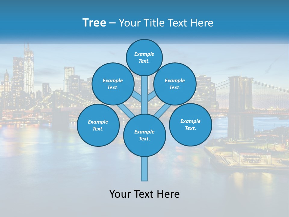 A Cityscape With A Bridge In The Background PowerPoint Template