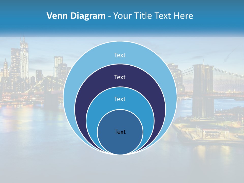 A Cityscape With A Bridge In The Background PowerPoint Template