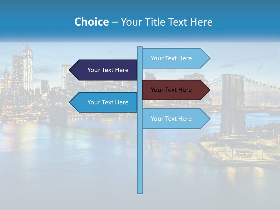 A Cityscape With A Bridge In The Background PowerPoint Template