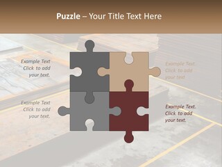 A Room Filled With Lots Of Wooden Boards PowerPoint Template