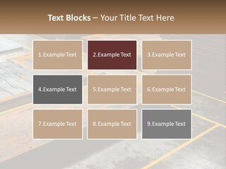 A Room Filled With Lots Of Wooden Boards PowerPoint Template