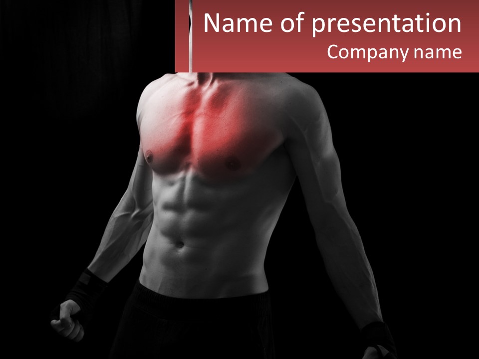 A Man Holding A Sign With A Red Light On His Chest PowerPoint Template