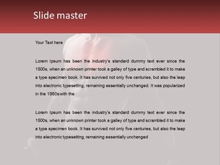 A Man Holding A Sign With A Red Light On His Chest PowerPoint Template