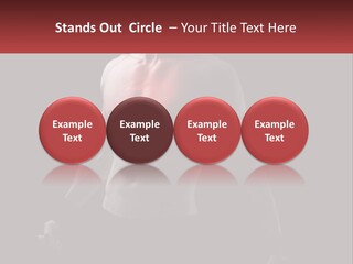 A Man Holding A Sign With A Red Light On His Chest PowerPoint Template