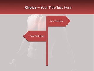 A Man Holding A Sign With A Red Light On His Chest PowerPoint Template