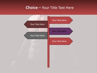 A Man Holding A Sign With A Red Light On His Chest PowerPoint Template