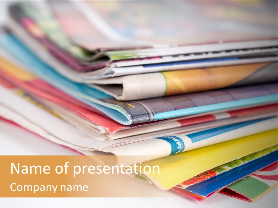 A Stack Of Newspapers Sitting On Top Of Each Other PowerPoint Template