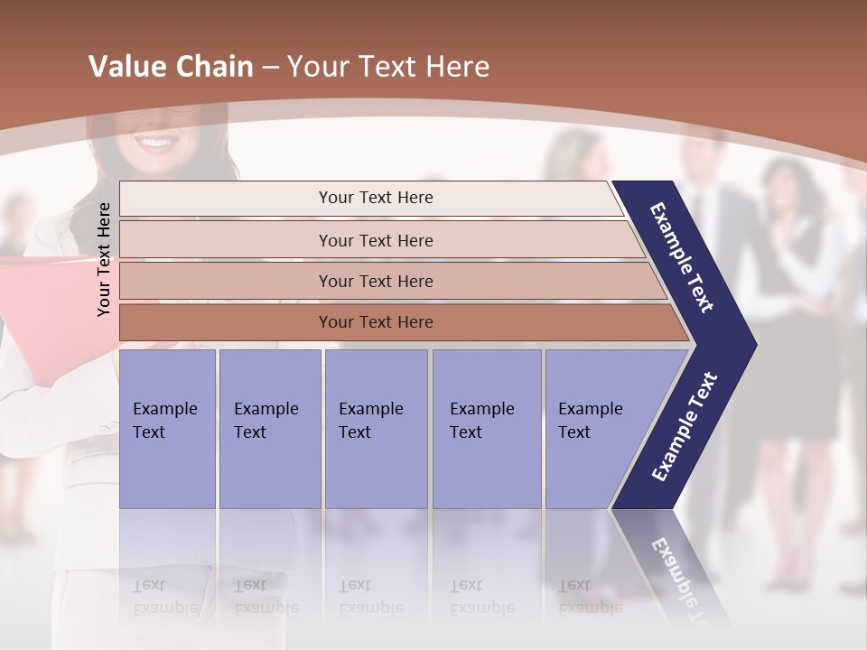 A Woman Holding A Red Folder In Front Of A Group Of People PowerPoint Template