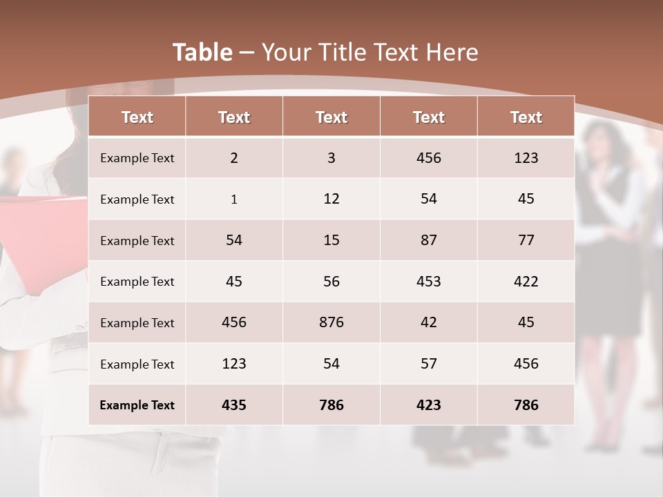 A Woman Holding A Red Folder In Front Of A Group Of People PowerPoint Template