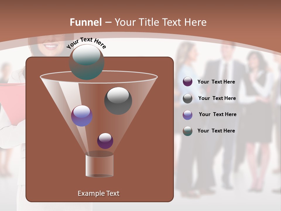 A Woman Holding A Red Folder In Front Of A Group Of People PowerPoint Template