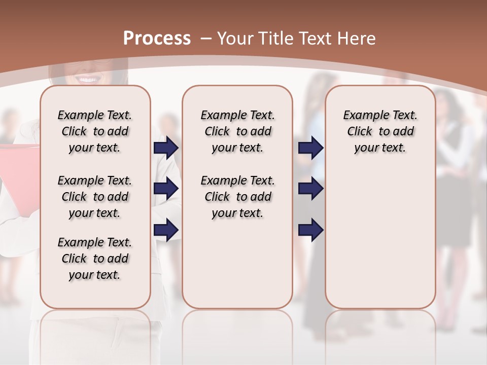 A Woman Holding A Red Folder In Front Of A Group Of People PowerPoint Template