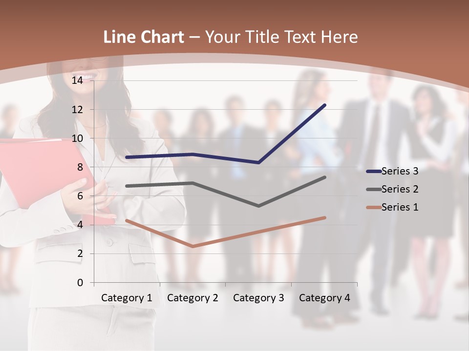 A Woman Holding A Red Folder In Front Of A Group Of People PowerPoint Template